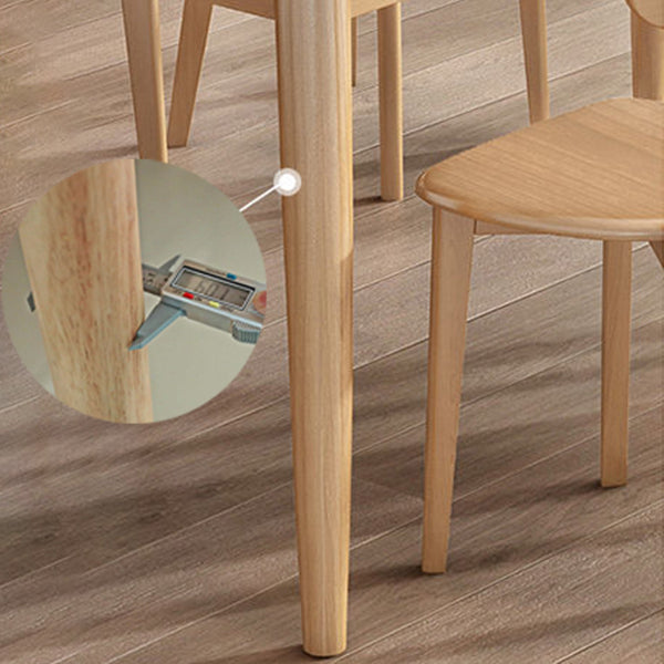 Contemporary Wooden Dining Table Rectangle Table with Wood Legs for Home Use