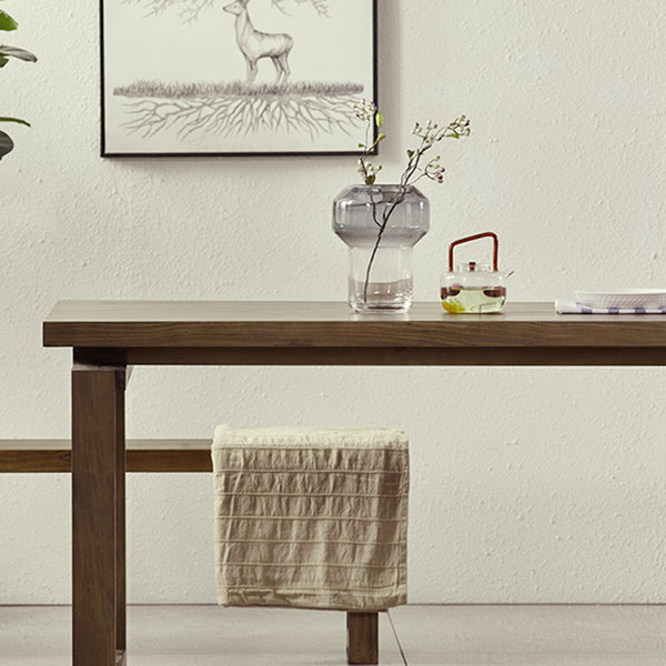 Industrial Double Pedestal Dining Table Pine Wood Table for Cafe Dining Room