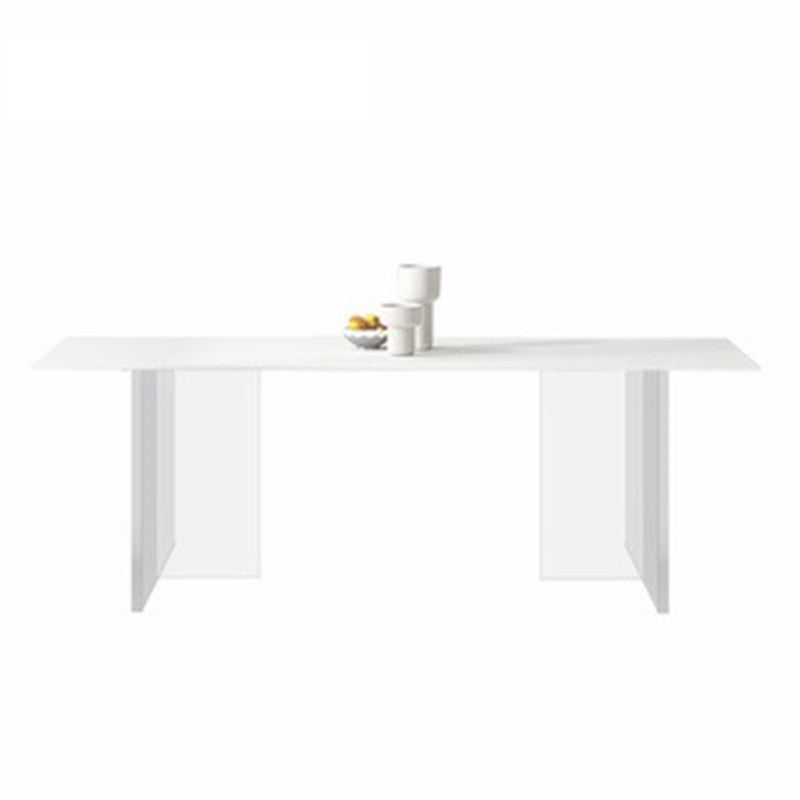Medieval Modern Rectangle Dining Table Sintered Stone Table with Acrylic Legs for Home Use