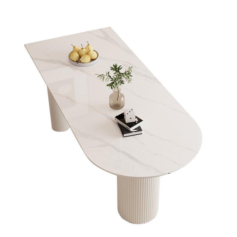 Modern Dining Table Sintered Stone Table with Wood Legs for Home Use