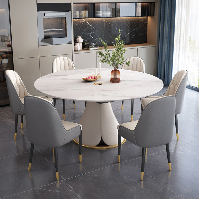 Modern Scalable White Dining Table Stone Table for Dining Room
