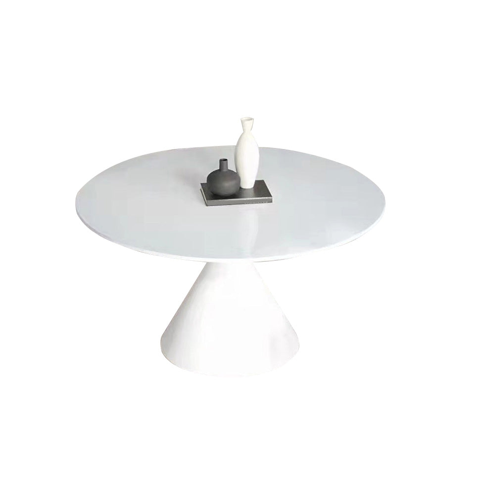 Contemporary Round Dining Table Sintered Stone Table with Metal Leg for Home Use
