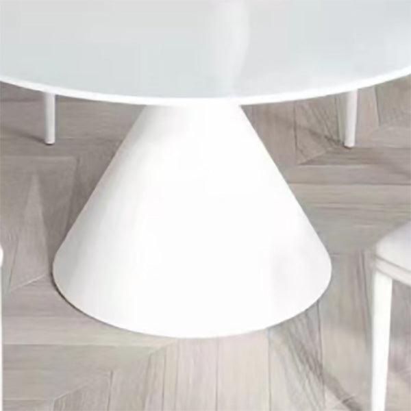 Contemporary Round Dining Table Sintered Stone Table with Metal Leg for Home Use