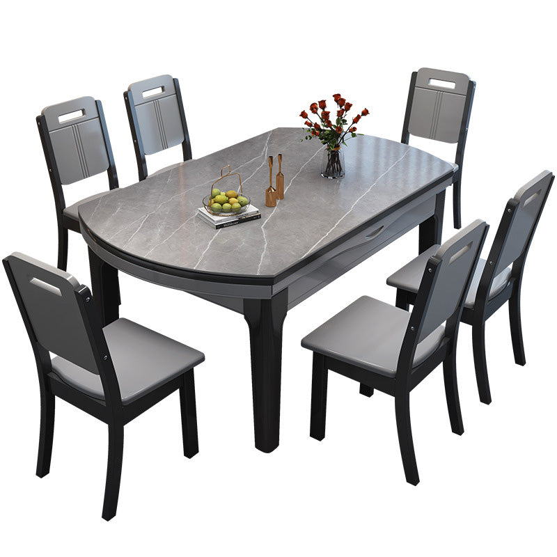 Modern Scalable Stone Dining Table 4 Legs Table for Dining Room