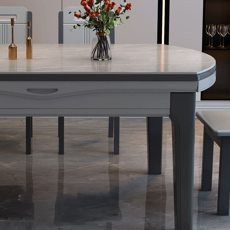 Modern Scalable Stone Dining Table 4 Legs Table for Dining Room