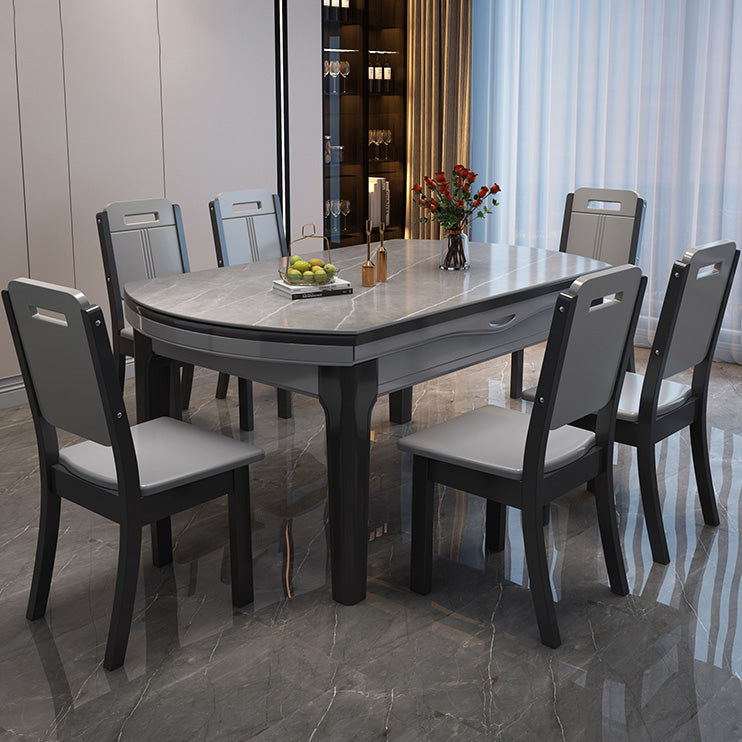 Modern Scalable Stone Dining Table 4 Legs Table for Dining Room