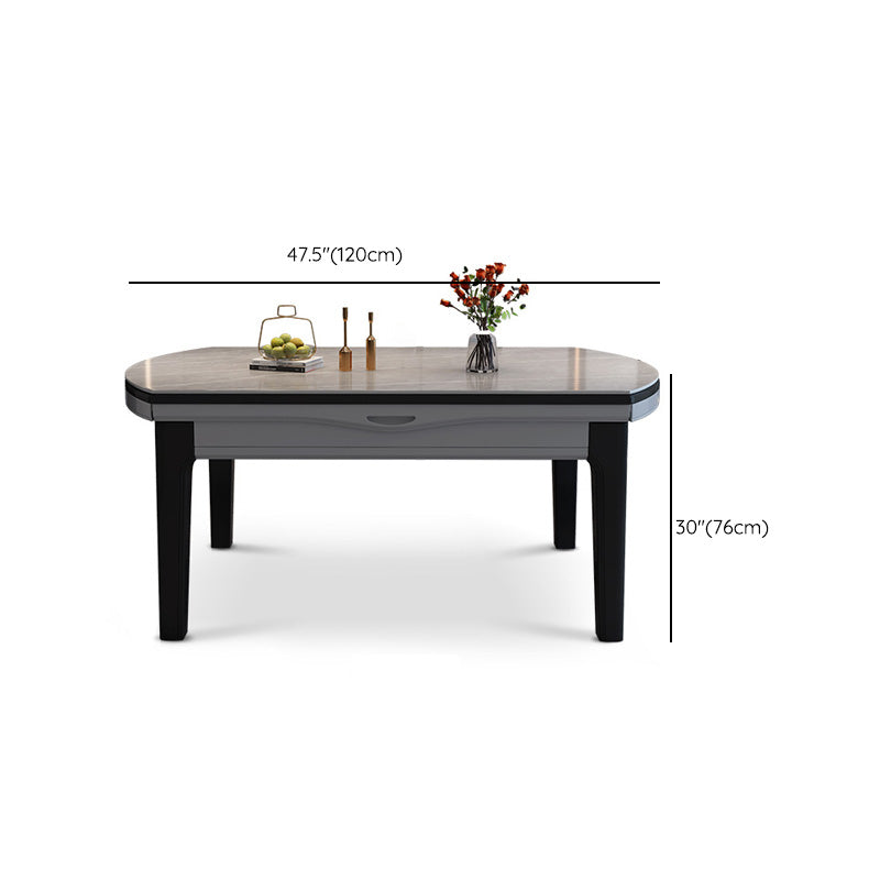 Modern Scalable Stone Dining Table 4 Legs Table for Dining Room