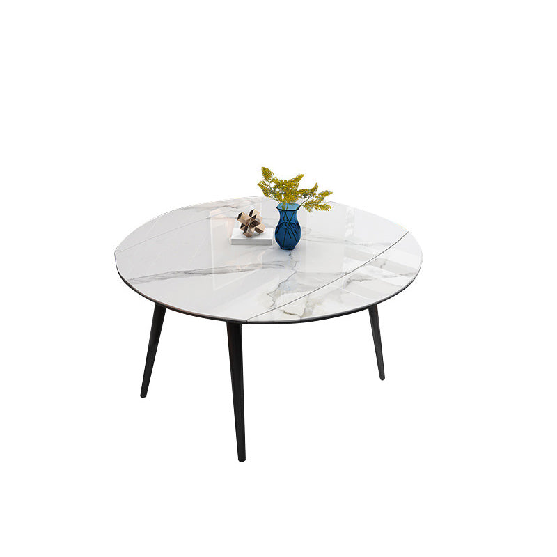 Modern 4 Legs Dining Table Stone Scalable Table for Dining Room