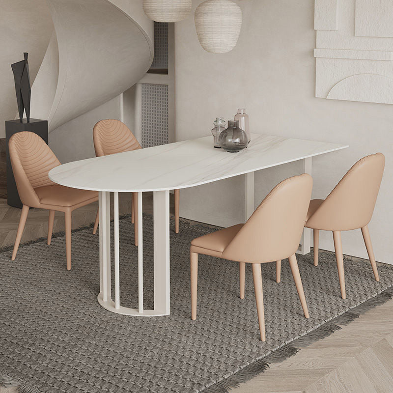 Modern Dining Table Sintered Stone Table with Metal Legs for Home Use