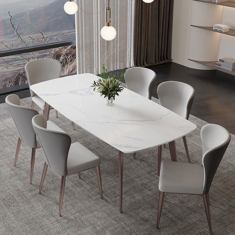 Glam Dining Table Sintered Stone Table with Metal Legs for Home Use