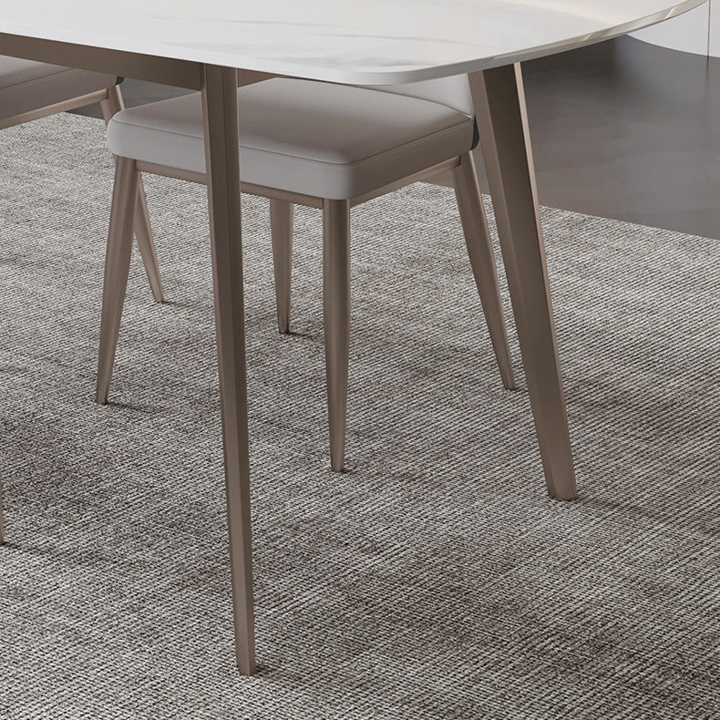 Glam Dining Table Sintered Stone Table with Metal Legs for Home Use