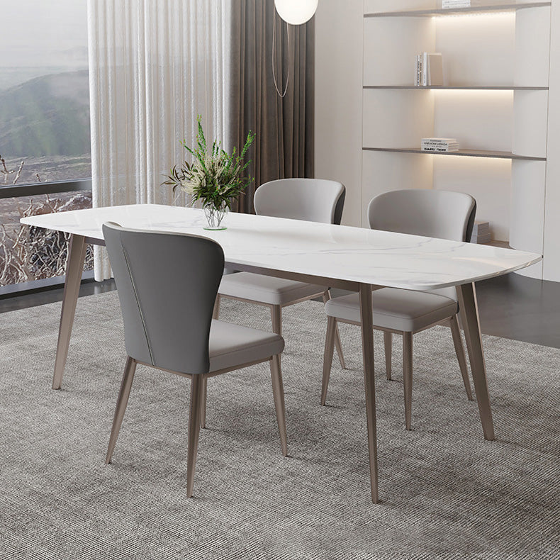 Glam Dining Table Sintered Stone Table with Metal Legs for Home Use