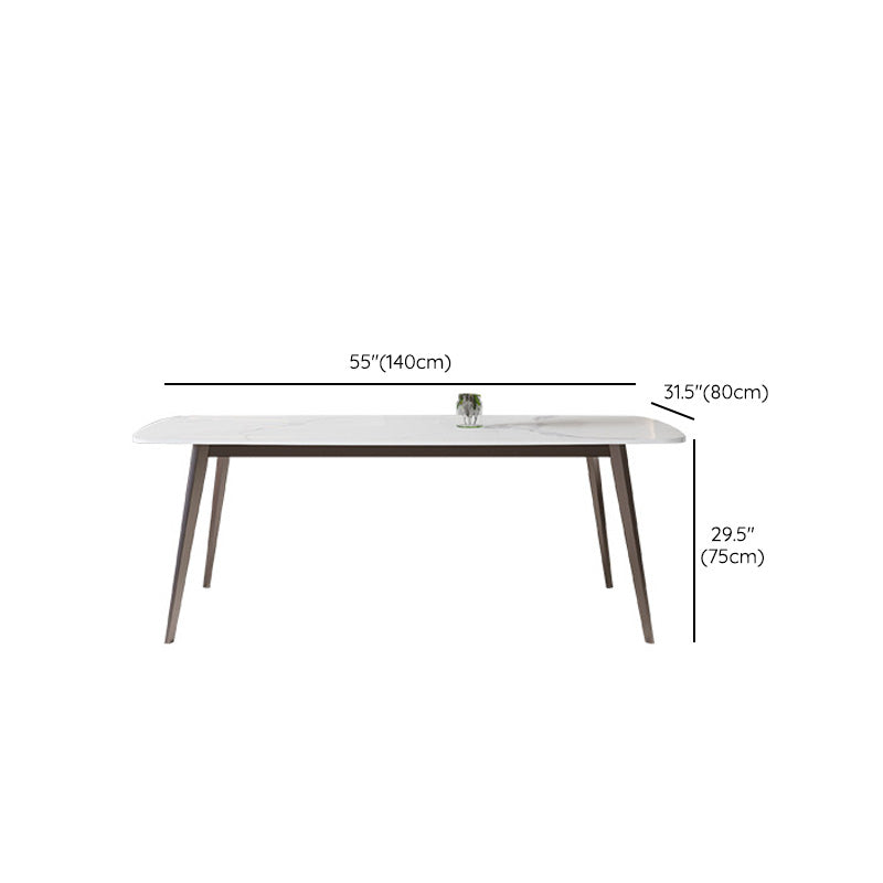 Glam Dining Table Sintered Stone Table with Metal Legs for Home Use
