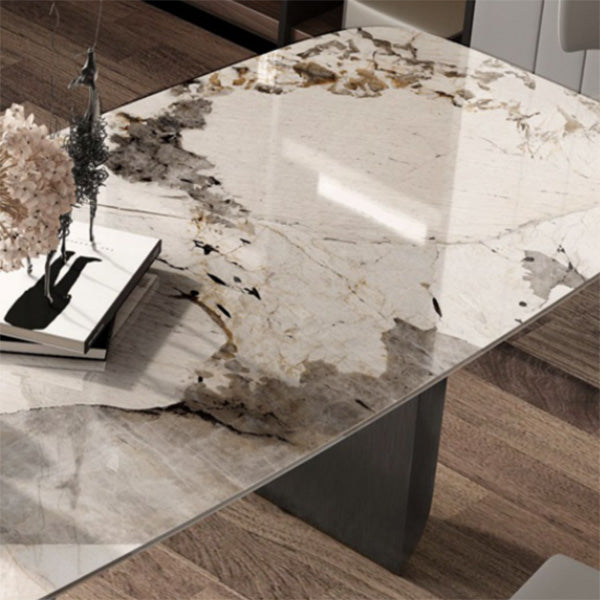 Contemporary Dining Table Sintered Stone Table with Metal Legs for Home Use