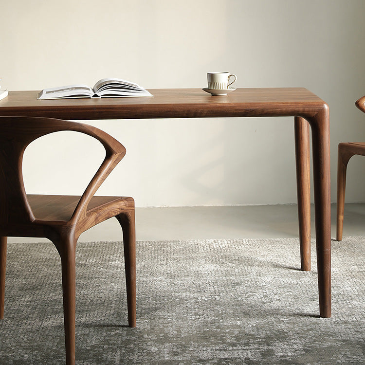 Industrial Dining Table Rectangular Table with Wooden Legs for Home Use