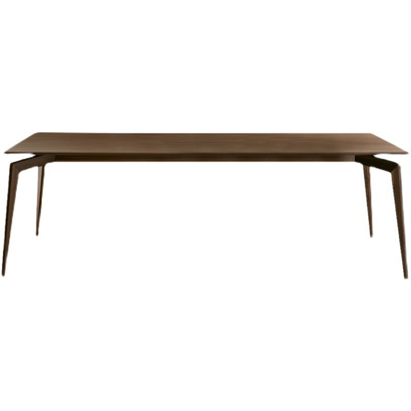 Industrial Style Rectangular Dining Table with Wooden Legs for Home Use