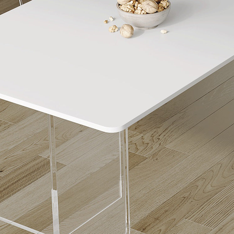 Stone Dining Table Modern Table with Double Pedestal Base for Dining Room