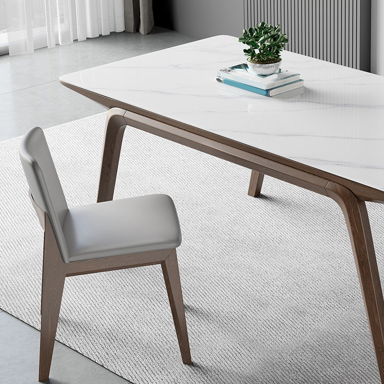 Modern Stone Rectangle Dining Table 4 Legs Table for Kitchen