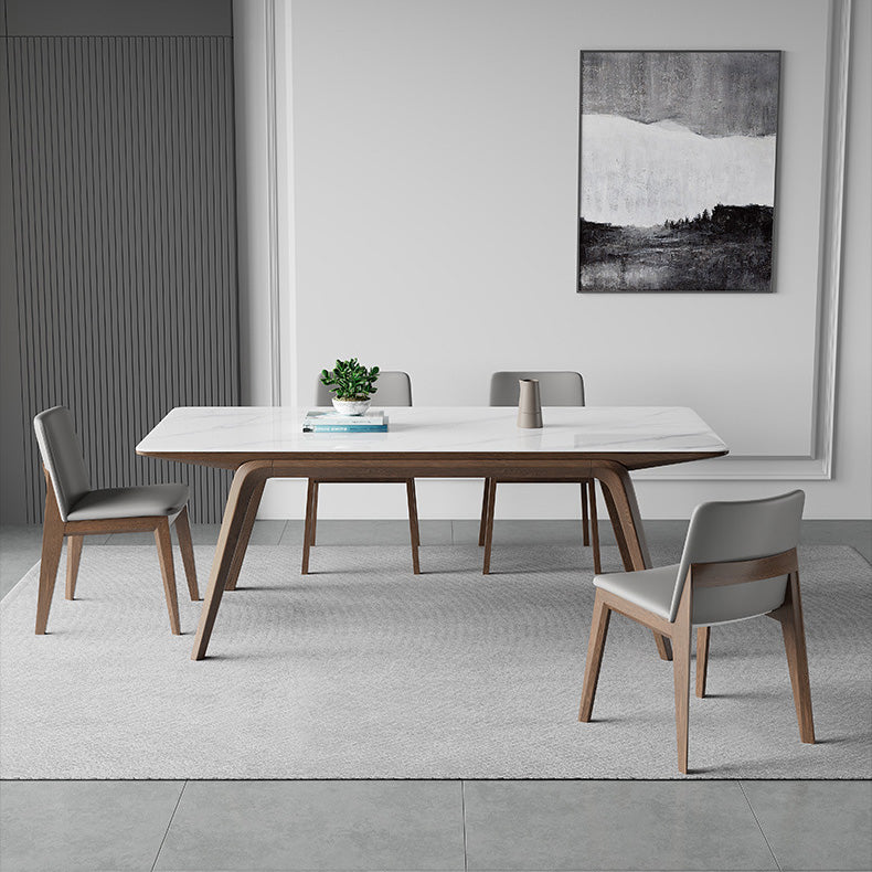 Modern Stone Rectangle Dining Table 4 Legs Table for Kitchen