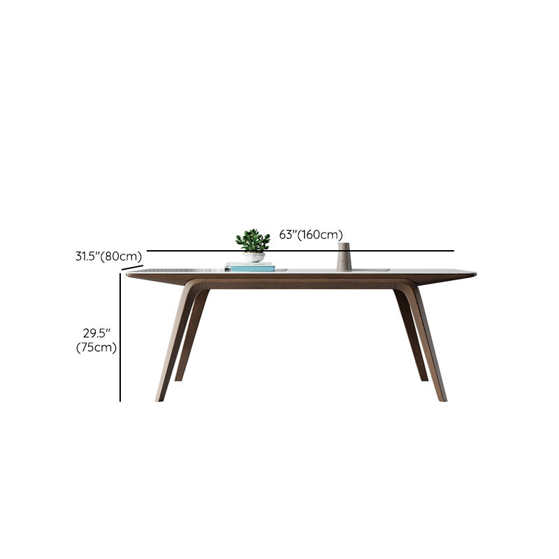 Modern Stone Rectangle Dining Table 4 Legs Table for Kitchen