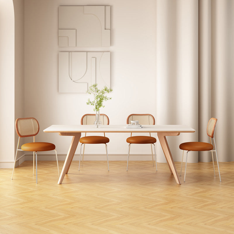 Modern Style Dining Table Stone 4 Legs Table for Dining Room