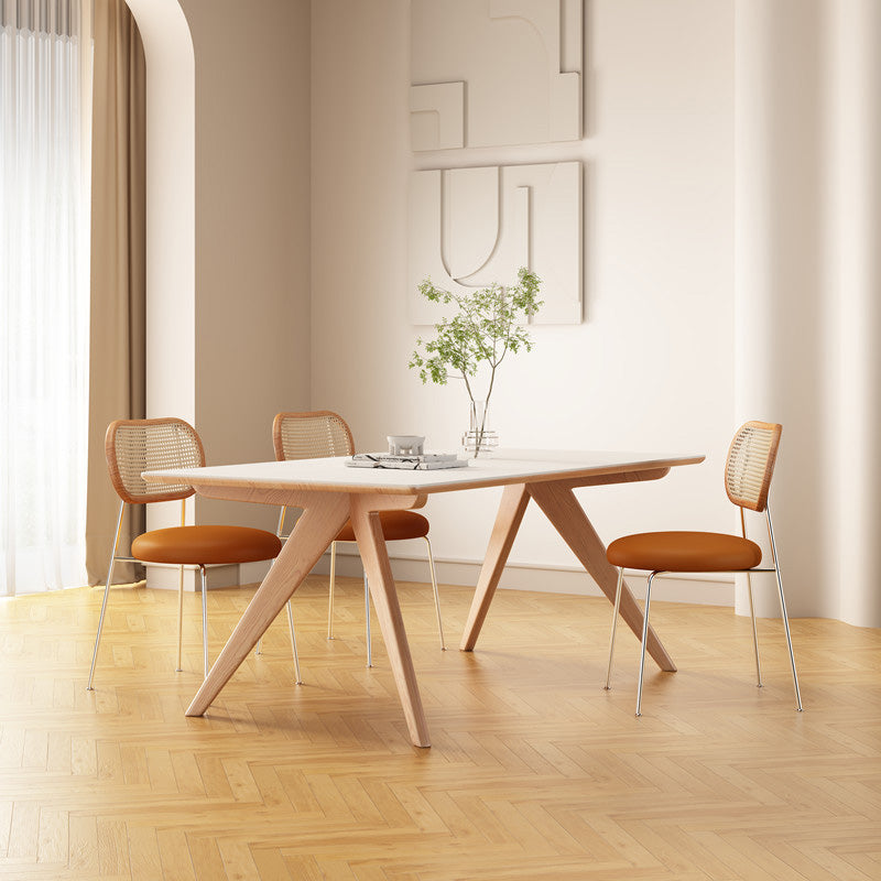 Modern Style Dining Table Stone 4 Legs Table for Dining Room
