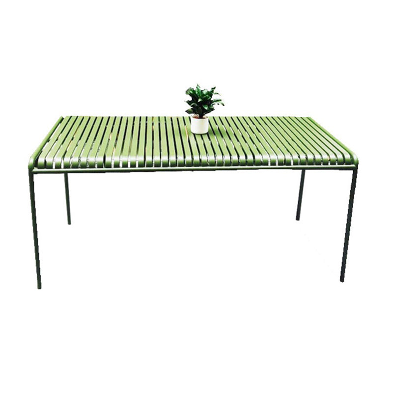 Metal Dining Table Industrial Green Rectangle Rust Resistant Table