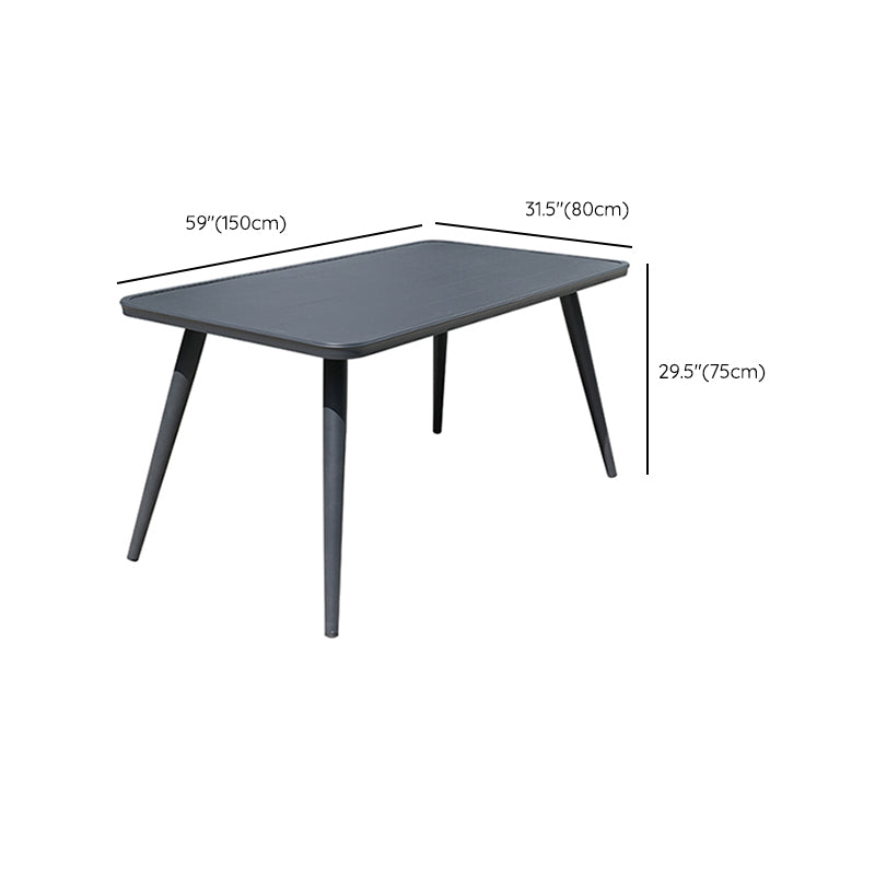 Metal Frame Dining Table Water Resistant Stone Table, 29.52" High