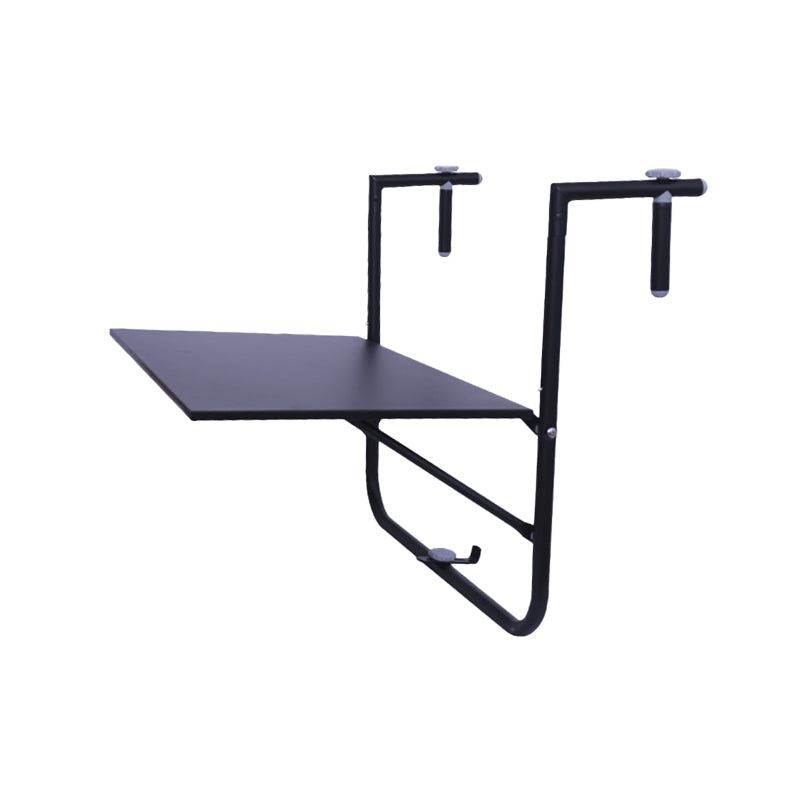 Black Iron Balcony Table 27.55" High Rectangle Water Resistant Table