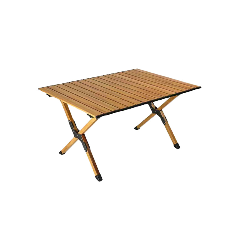 Metal Rectangle Camping Table 17.32" High Rustic Brown Foldable Table