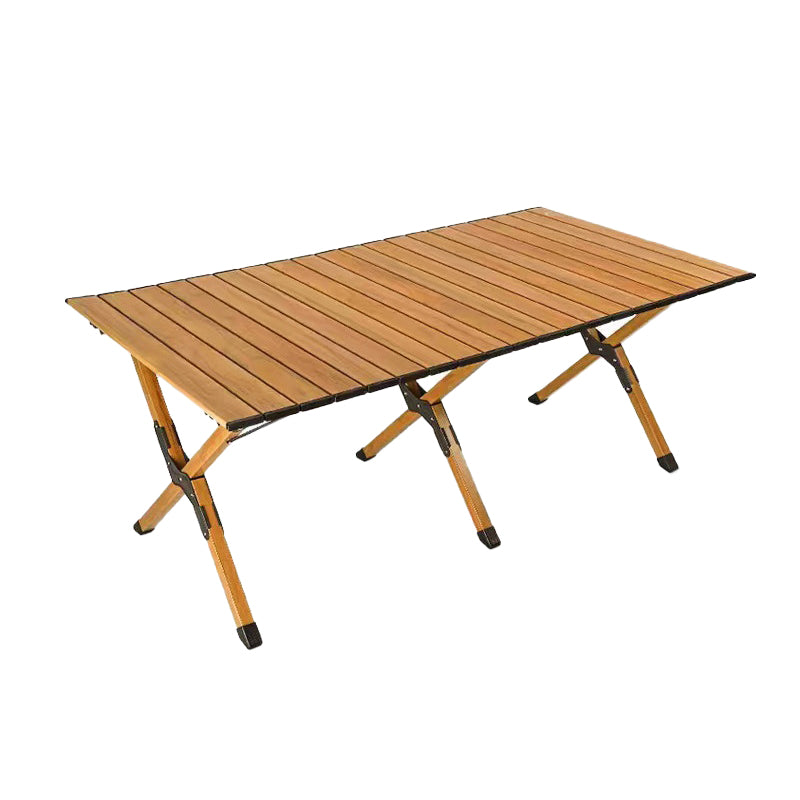 Metal Rectangle Camping Table 17.32" High Rustic Brown Foldable Table