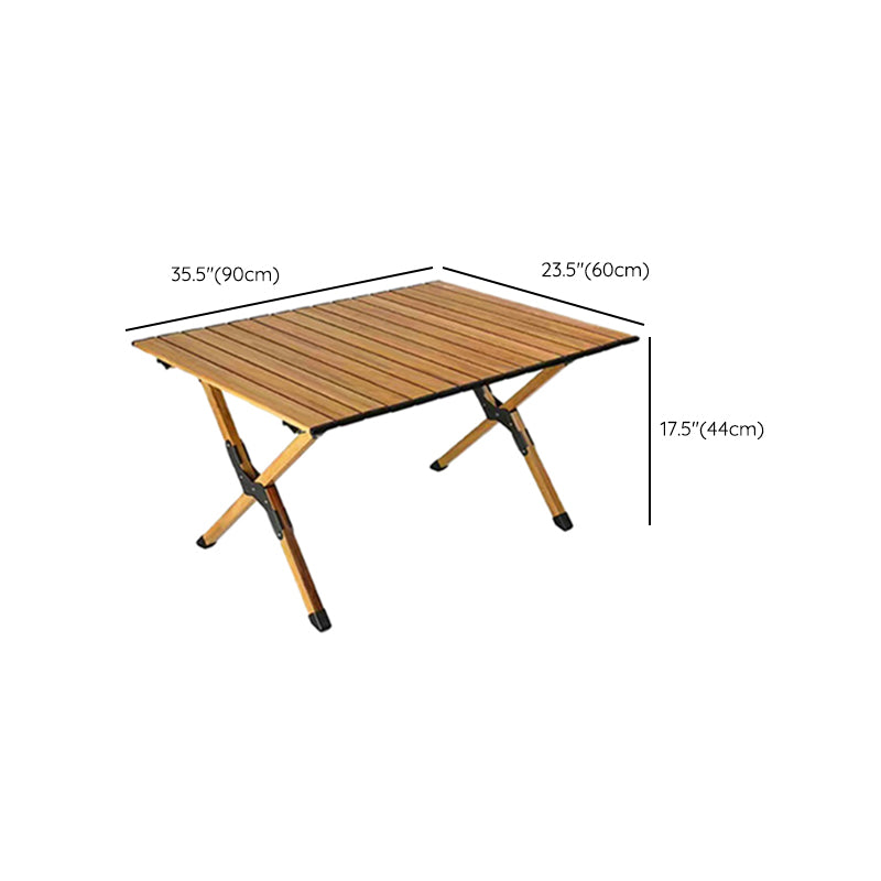 Metal Rectangle Camping Table 17.32" High Rustic Brown Foldable Table