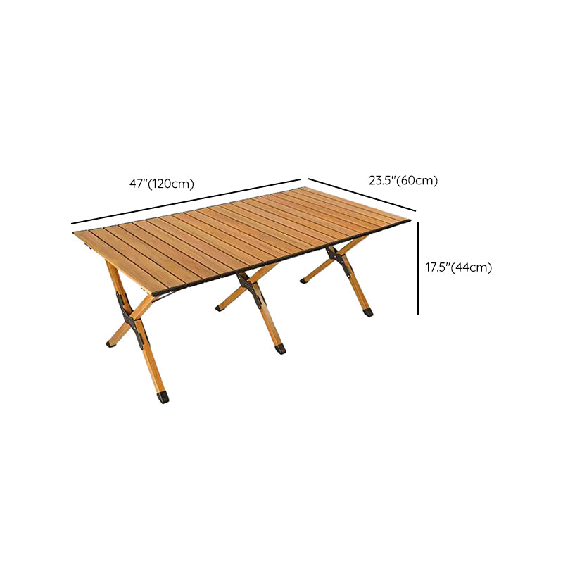 Metal Rectangle Camping Table 17.32" High Rustic Brown Foldable Table