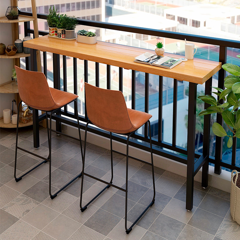 Solid Wood Bar Table 41.33" High Brown Water Resistant Table