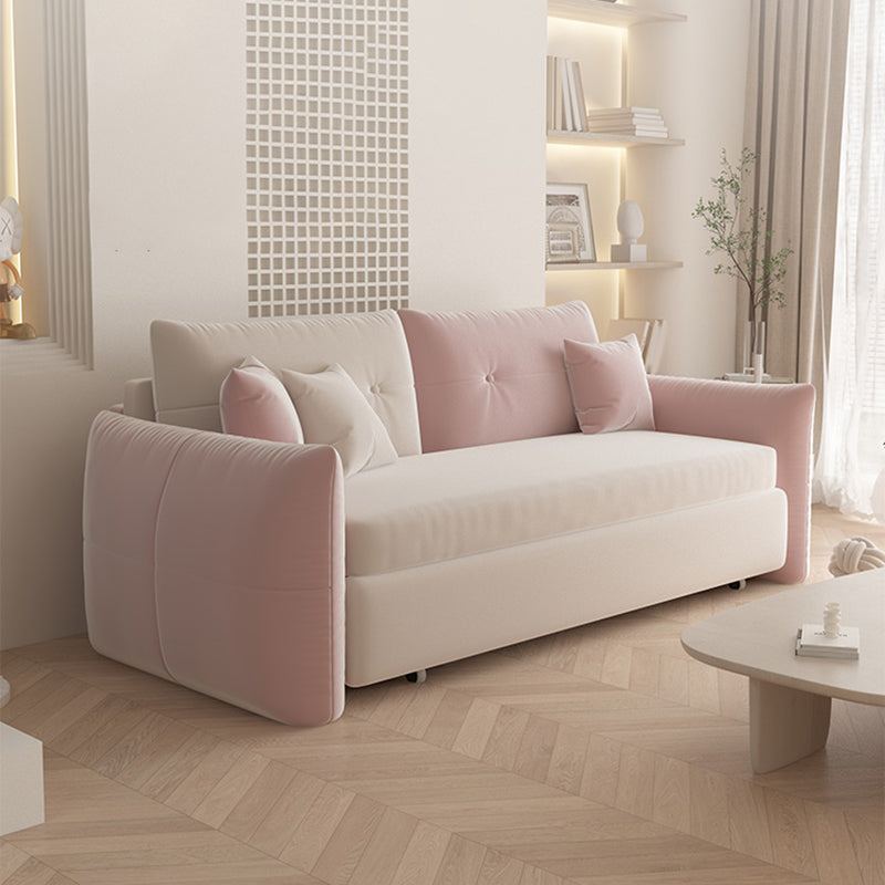 31" Wide Glam Futon Sofa Bed Pillow Included Sleeper Sofa with Storage