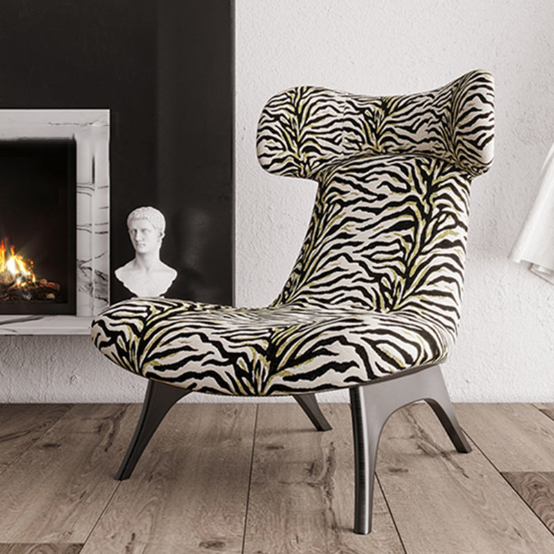 Mid-century Modern Wingback Chair Fixed Back Sled Armless Chair