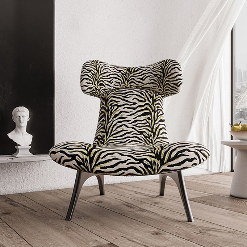 Mid-century Modern Wingback Chair Fixed Back Sled Armless Chair