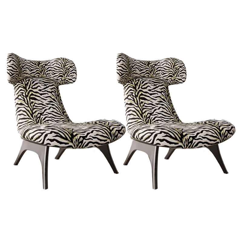 Mid-century Modern Wingback Chair Fixed Back Sled Armless Chair