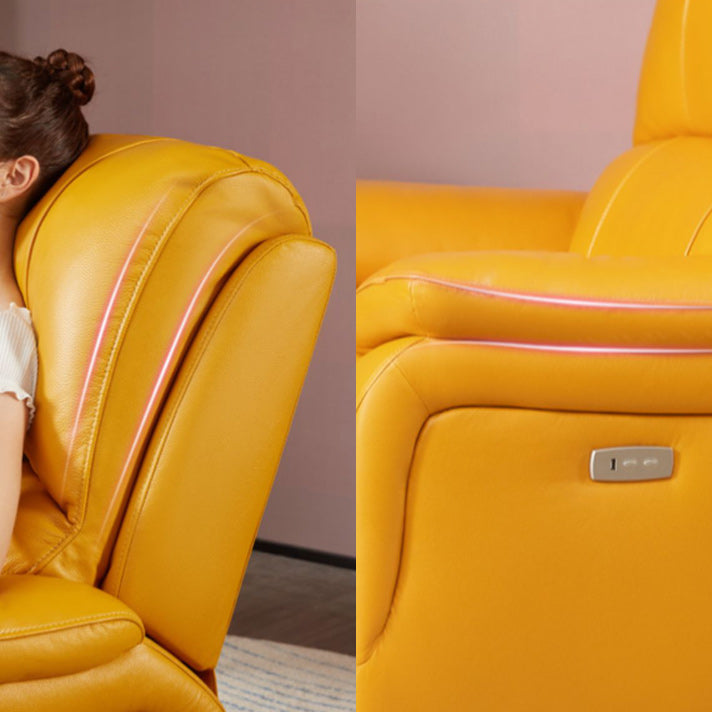 Modern Recliner Chair USB Charge Port Solid Color Standard Recliner