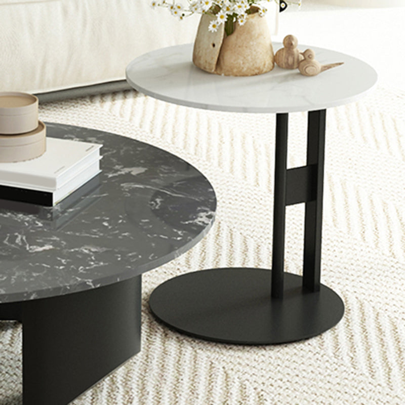 Modern Slate Coffee Table Round Coffee Table for Living Room