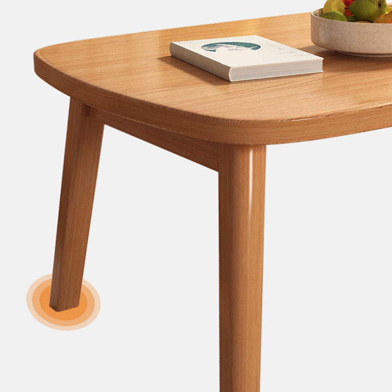 Modern Solid Wood Rectangular Coffee Table 4 Legs Folding Cocktail Table