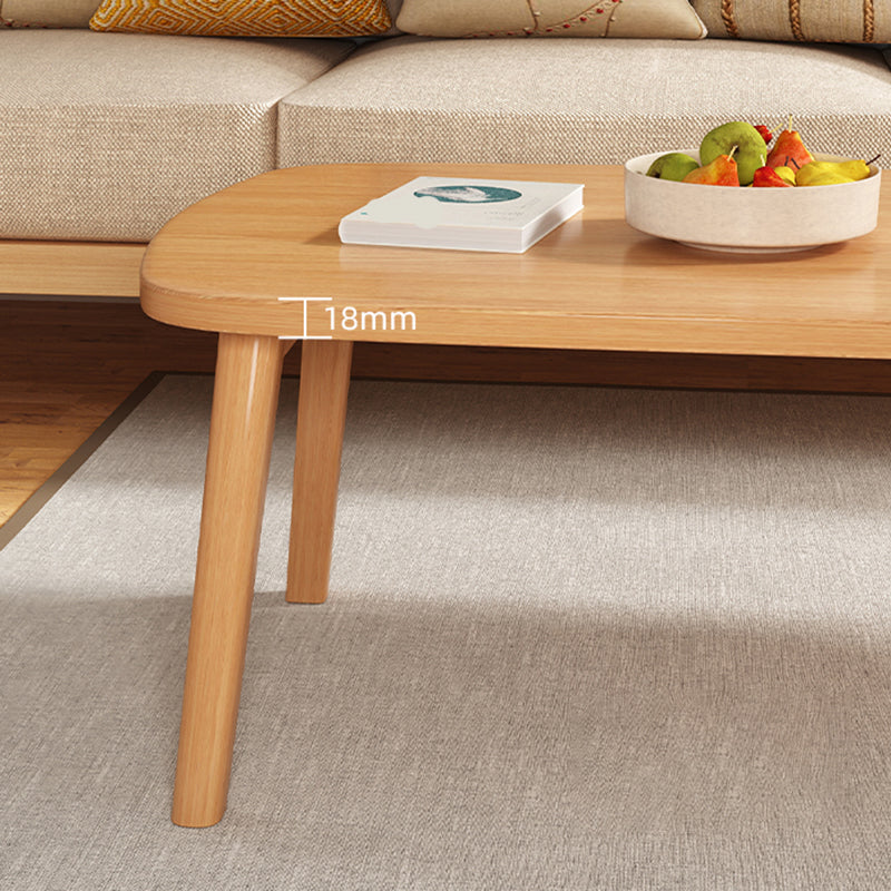 Modern Solid Wood Rectangular Coffee Table 4 Legs Folding Cocktail Table