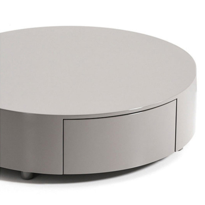 Modern Coffee Table Round Nesting Coffee Table with Storage Drawers