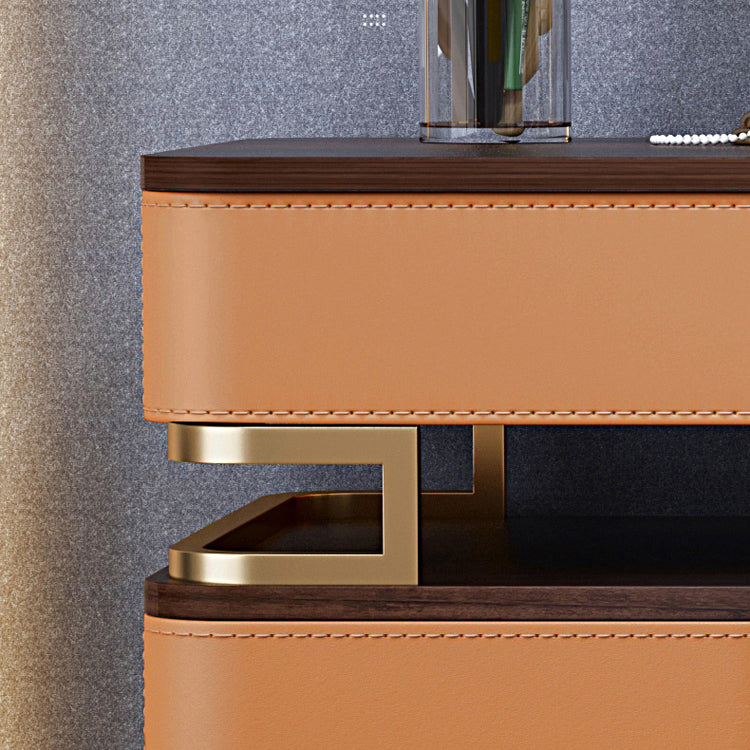 Glam 5-drawer Wooden Vanity Table 17.72" H Dressing Table with Gold Base
