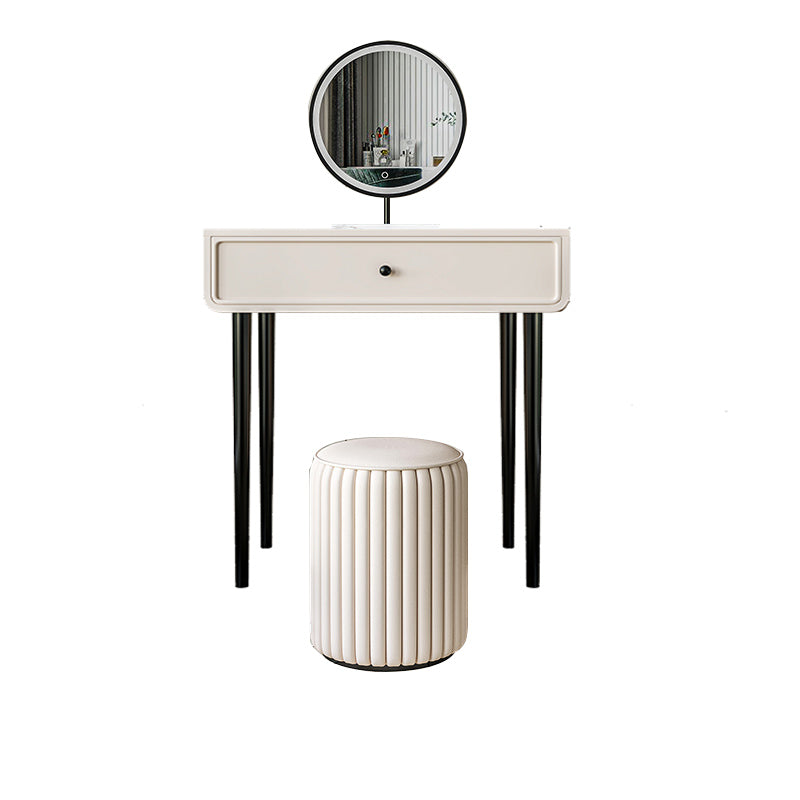 Contemporary White Solid Wood Table Makeup Vanity with Drawers