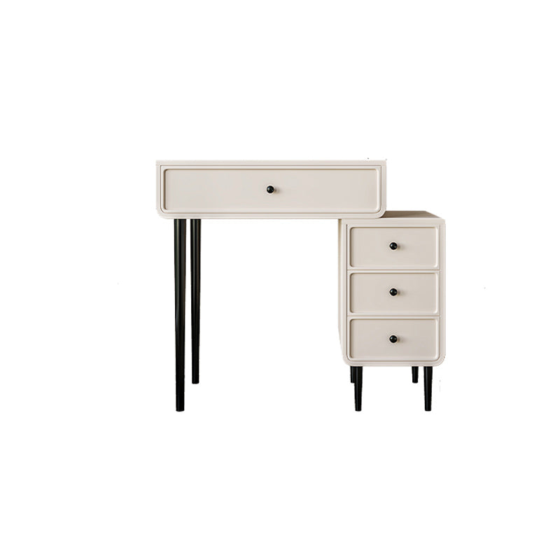 Contemporary White Solid Wood Table Makeup Vanity with Drawers