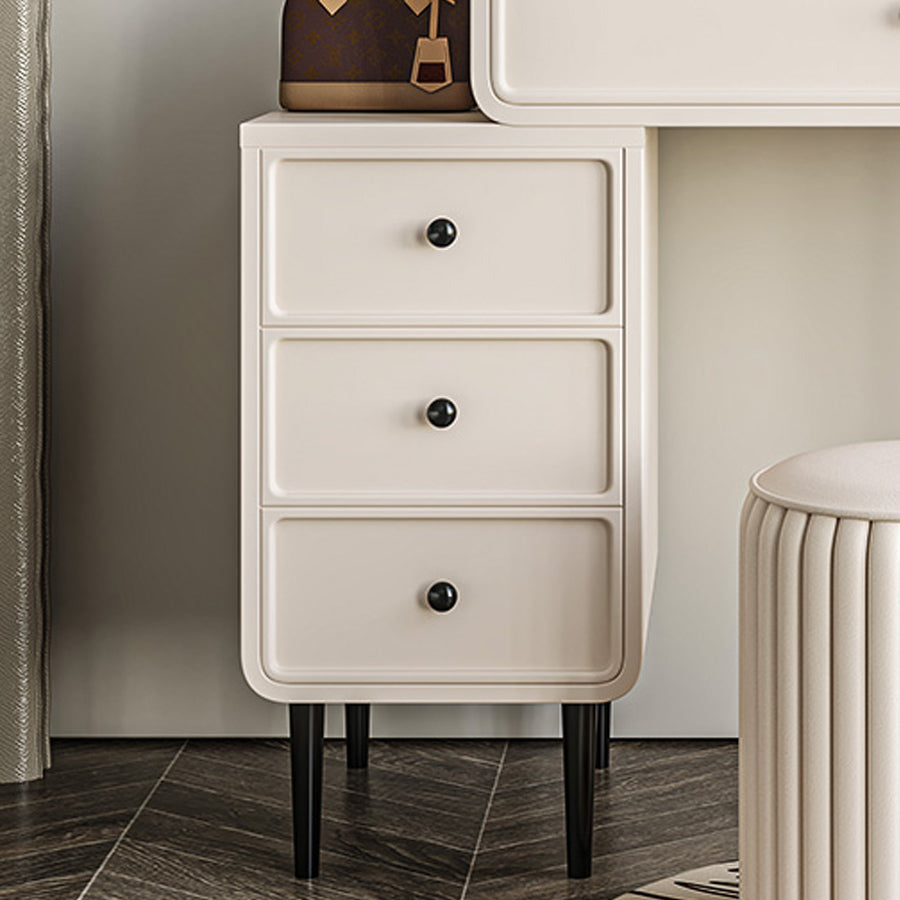 Contemporary White Solid Wood Table Makeup Vanity with Drawers