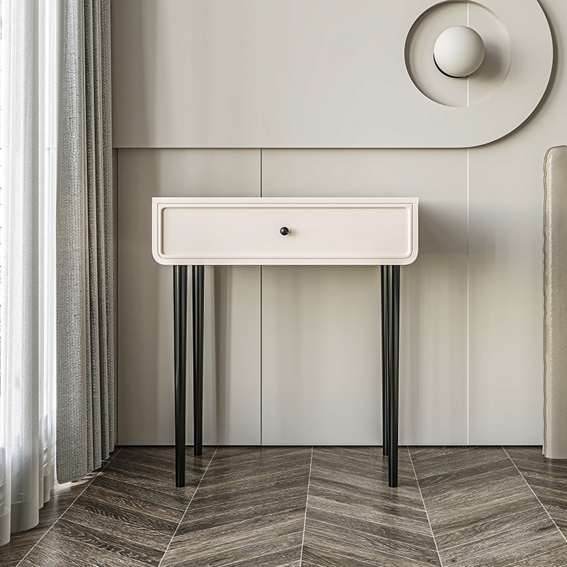 Contemporary White Solid Wood Table Makeup Vanity with Drawers