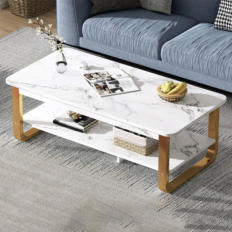 16"H Contemporary Coffee Table Single Wood Coffee Cocktail Table