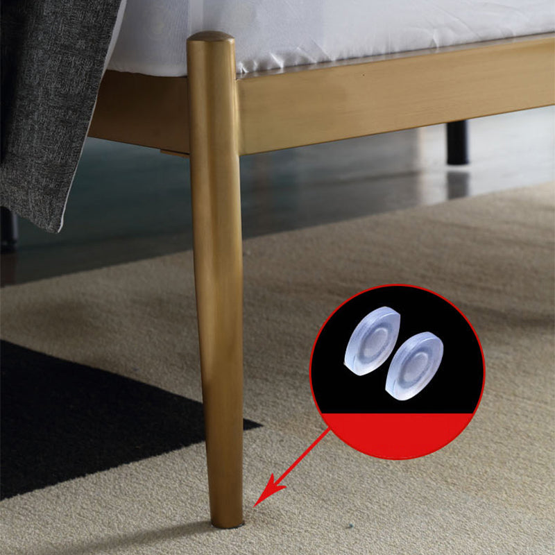 Gold Slat Bed Glam No Distressing Open-Frame Bed with Headboard